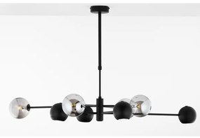 Jupiter 1975 - Csillár rúdon MOKA 4xGU10/10W/230V + 4xG9/10W/230V fekete/króm