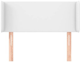 fehér műbőr szárnyas fejtámla 103x16x78/88 cm