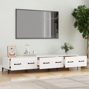 fehér magasfényű szerelt fa TV-szekrény 150x34,5x30 cm