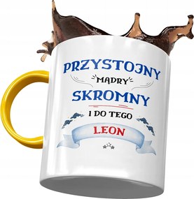 Sárga bögre Leon Barát Kolléga Ajándék Nyomtatott Fotóval