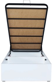 Egyszemélyes ágy 90 cm Kalabora (ágyráccsal) (tárolóhellyel) (fehér). 1108497