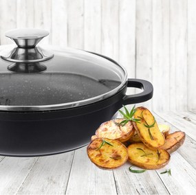 Grande tapadásmentes, alumínium fazék üvegfedővel, ⌀ 28 cm - Orion