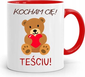 Piros Bögre Apósnak Szeretlek Apósom! fényképes nyomattal