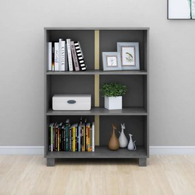 HAMAR sötétszürke tömör fenyőfa könyvszekrény 85 x 35 x 112 cm