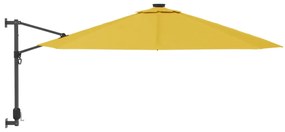 sárga LED-es falra szerelhető napernyő 290 cm