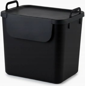 Szelektív hulladékgyűjtő tartály 30L fekete Rotho Jive Eko moduláris kosár