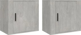 vidaXL 2 db betonszürke falra szerelhető éjjeliszekrény 50x30x47 cm