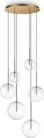 IDEAL LUX EQUINOXE SP6 OTTONE 317243 sĂĄrgarĂ©z fĂŒggĆlĂĄmpa â prĂ©mium olasz design lebegĆ ĂŒveggömbökkel