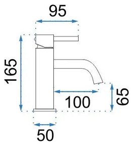 REA-B4102 - LUNGO mosdócsaptelep, 16,5 cm, fekete