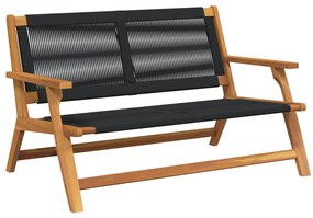 Kerti pad Fekete 76x122x73 cm Tömör akácfából
