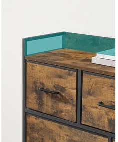 KIRA fiókos komód barna/fekete