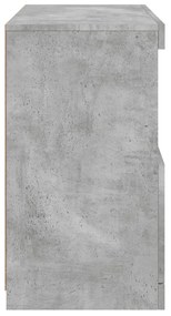 betonszürke tálalószekrény LED-világítással 60 x 37 x 67 cm