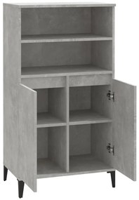 betonszürke szerelt fa magasszekrény 60 x 36 x 110 cm