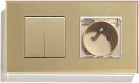 Klasszikus Billentyűs Kapcsoló 2K Dupla Üveg Hermetikus Aljzat