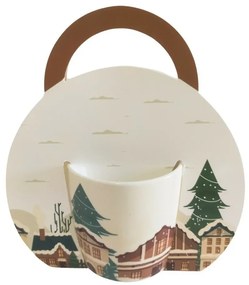 Home Elements Porcelán bögre karácsonyi mintávalVáros 300 ml, díszdobozban