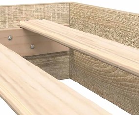 vidaXL Könyvespolcos Ágy fejtámlával sonoma tölgy 140 x 200 cm Faanyag