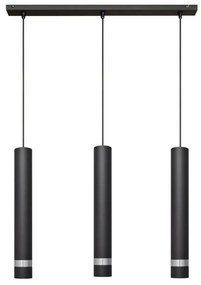 LED Csillár zsinóron TUBA 3xGU10/4,8W/230V fekete/króm