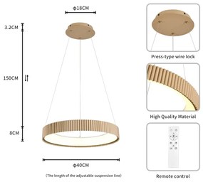 Brilagi - Dimmelhető LED függőlámpa kábelen FALCON MODERN LED/30W/230V 40 cm bézs + távirányító