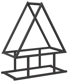 fekete hidegen hengerelt acél tűzifatároló 50x25x60 cm