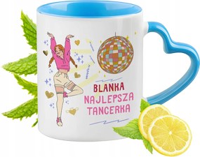 Kék Bögre Szív Alakú Füllel Blanka számára Ideális Ajándék