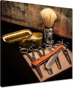 Vászonkép 50x50 Barber szakállvágó borotva