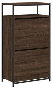 barna tölgyszínű szerelt fa cipősszekrény 60x34x112 cm