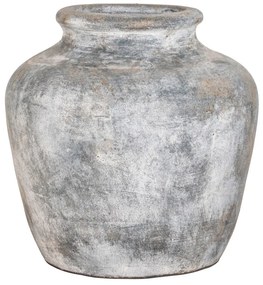 Santo Dekorációs váza, terrakotta, antik világosszürke, Ø30x30 cm