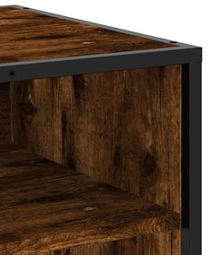 füstös tölgy színű szerelt fa és fém TV-szekrény 91x40x46 cm