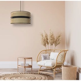 Duolla - Csillár zsinóron DUO 1xE27/15W/230V átm. 40 cm rattan/fekete