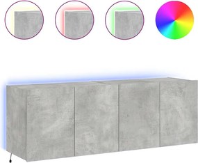 vidaXL 2 db betonszürke fali TV-szekrény LED-del 60x35x41 cm