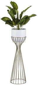 HowHomely Fém virágcserép LOFT 68x20 cm arany/fehér HH-ML-12-GW