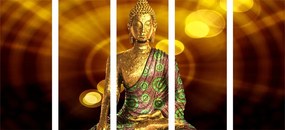 5-részes kép Buddha szobor absztrakt háttéren