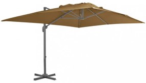 tópszínű konzolos kerti napernyő alumíniumrúddal 400 x 300 cm