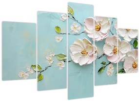 Kép - Virágok kék háttéren (150x105 cm)