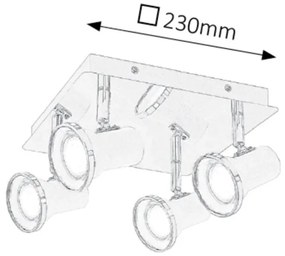 Rabalux 5500 - LED Fürdőszobai spotlámpa STEVE 4xGU10/4,5W/230V IP44