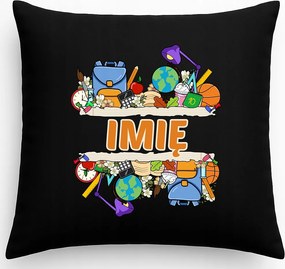 Névre szóló párna Személyre szabott Ajándék Diákoknak Fekete