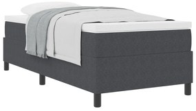 Box Spring Ágy Memóriáhab Matrac Sötétszürke Egyszemélyes Kordbársony Szövet