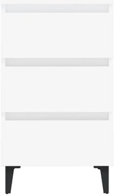 Fehér éjjeliszekrény fémlábakkal 40 x 35 x 69 cm