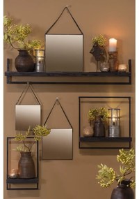 Matt fekete jegenyefenyő fali polc Maddison – Light &amp; Living