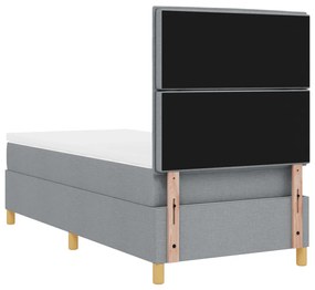 Box Spring Ágy matraccal, világosszürke, 100x200 cm, szövet