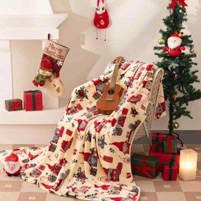 Karácsonyi takaró Ajándék piros 150x200cm TiaHome
