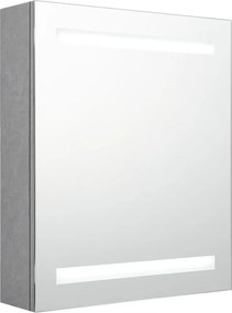 vidaXL betonszürke LED-es tükrös fürdőszobaszekrény 50 x 14 x 60 cm