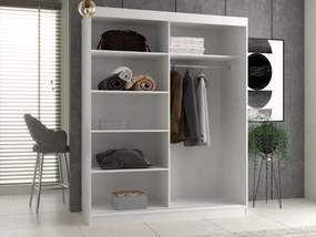 IGA 160 A/B tolóajtós gardróbszekrény 120x61x200, 1 tükörrel / sima, sonoma