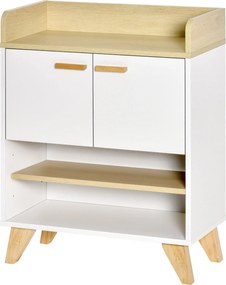 HOMCOM Multi-funkciós Szekrény Különálló Polcokkal, Bútor Nappaliba, Konyhába és Irodába, Fehér Fából, 60x30x78cm | Aosom