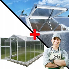 Kerti Üvegház Fehér 4,2m2 Polikarbonát Alagút 210X204 Ablak