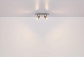 Globo 57385-2 Fali lámpa, LED reflektor, fém nikkel matt, fém krómozott, HxSzxM: 270x80x110mm, 2x GU10 LED 3W 230V izzókkal, 250lm forrás, 250lm kimenet, 3000K