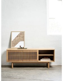 Natúr színű TV-állvány tölgyfa dekorral 143x55 cm Tiber – Unique Furniture