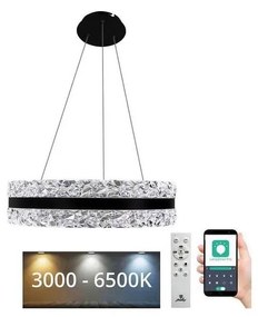 NEDES LED Dimmelhető csillár zsinóron LED/80W/230V 3000-6500K fekete + távirányítás ND4049