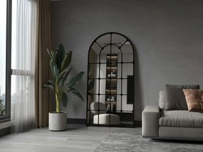 Ovalis tükör, fekete, 90 cm