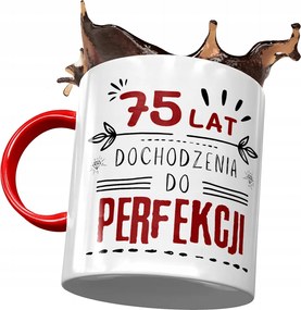 Piros Bögre Születésnapra 75 75-es 75-ös Ajándék Nyomtatott Fotóval